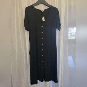 Avenue Black Button-Down Dress